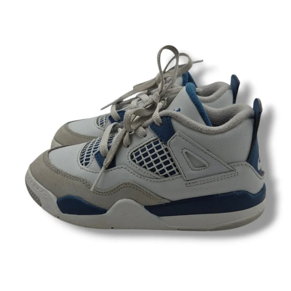 Nike Jordan‎ 4 Retro Sneakers TD Child 10 Military Blue BQ7670-141